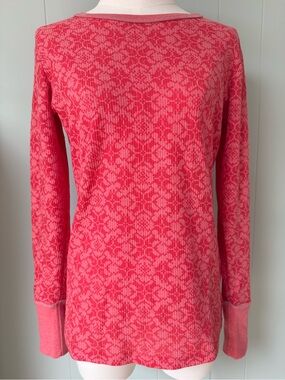Columbia Omni-Wick Waffle-Knit Baselayer Long Sleeve Top Coral Pink Petite Small